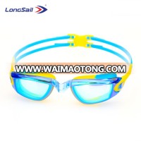 Fashionable design custom logo racing advanced silicone swimming goggles for kids